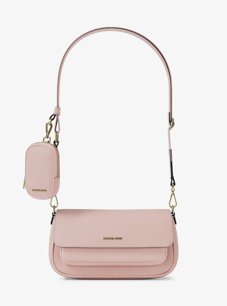 Jet Set Travel Small Pebbled Leather Crossbody Bag With Pouch Powder Blush Powder Blush