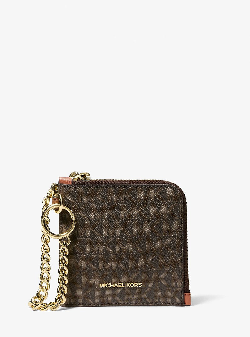 Jet Set Travel Signature Logo Chain Wallet Brown Brown