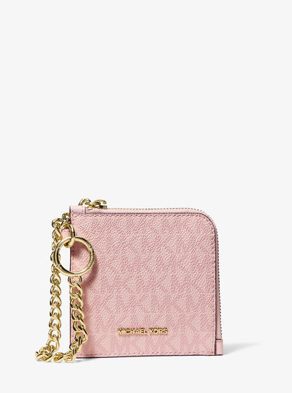 Jet Set Travel Signature Logo Chain Wallet Powder Blush Powder Blush