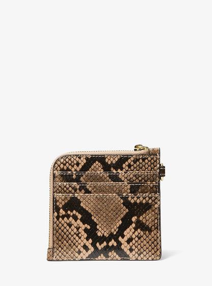 Jet Set Travel Medium Snake Embossed Chain Wallet Camel Camel