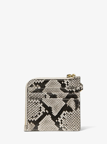 Jet Set Travel Medium Snake Embossed Chain Wallet Lt Cream Lt Cream