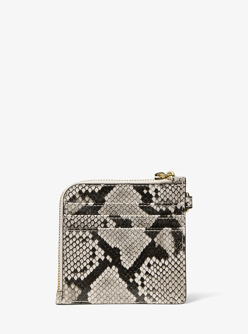 Jet Set Travel Medium Snake Embossed Chain Wallet Lt Cream Lt Cream