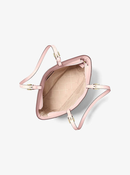 Jet Set Medium Signature Logo Pocket Tote Bag Powder Blush Powder Blush
