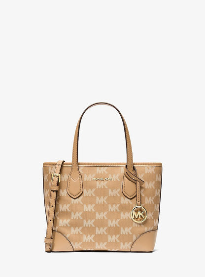 Eva Extra-Small Logo Jacquard Convertible Tote Bag Camel Camel