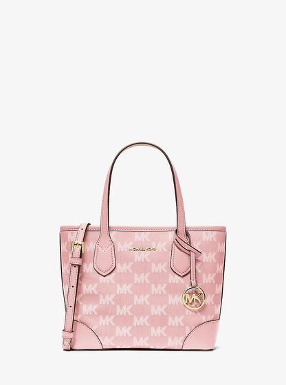 Eva Extra-Small Logo Jacquard Convertible Tote Bag Powder Blush Powder Blush