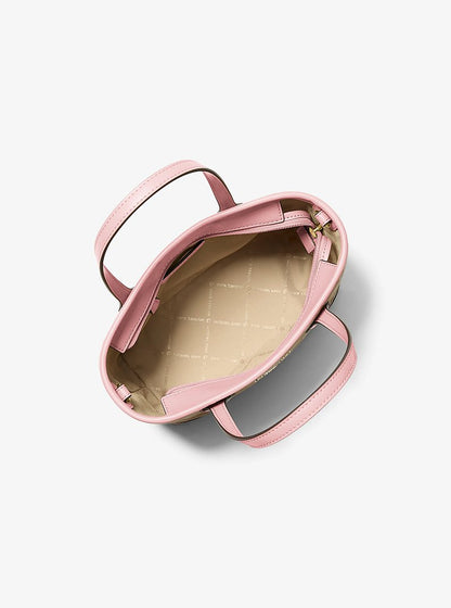Eva Extra-Small Logo Jacquard Convertible Tote Bag Powder Blush Powder Blush