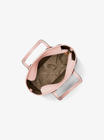 Eva Extra-Small Striped Signature Logo Convertible Tote Bag Powder Blush Powder Blush