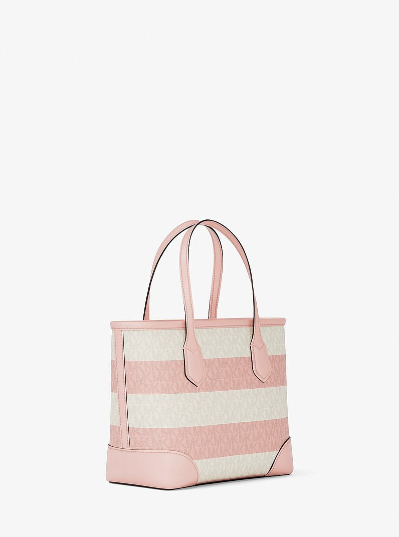 Eva Extra-Small Striped Signature Logo Convertible Tote Bag Powder Blush Powder Blush