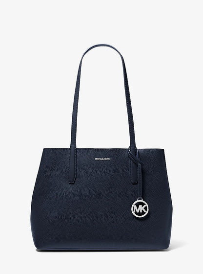 Avalon Medium Pebbled Leather Tote Bag Navy Navy