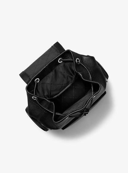 Merritt Small Pebbled Leather Cargo Backpack Black Black