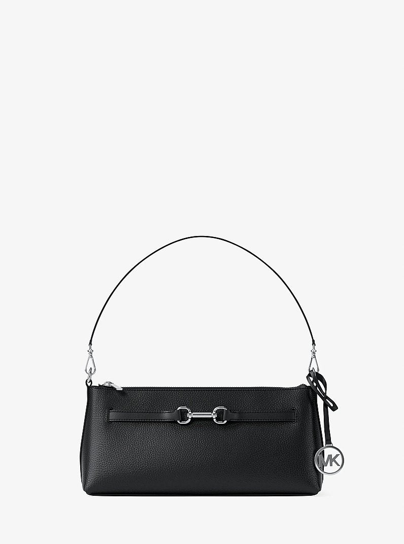Carson Small Pebbled Leather Convertible Crossbody Bag Black Black