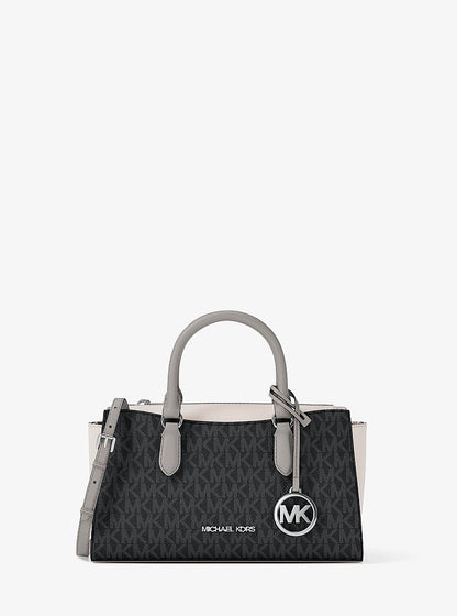 Arden Small Color-Block Signature Logo Messenger Bag Black Combo Black Combo