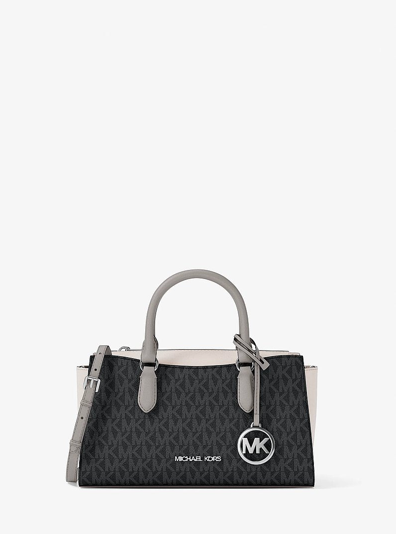 Arden Small Color-Block Signature Logo Messenger Bag Black Combo Black Combo