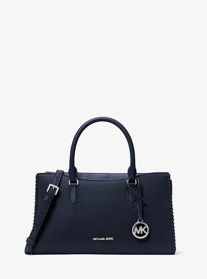 Arden Medium Top-Zip Satchel Navy Navy