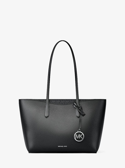 Arden Large Pebbled Leather Tote Bag Black Black