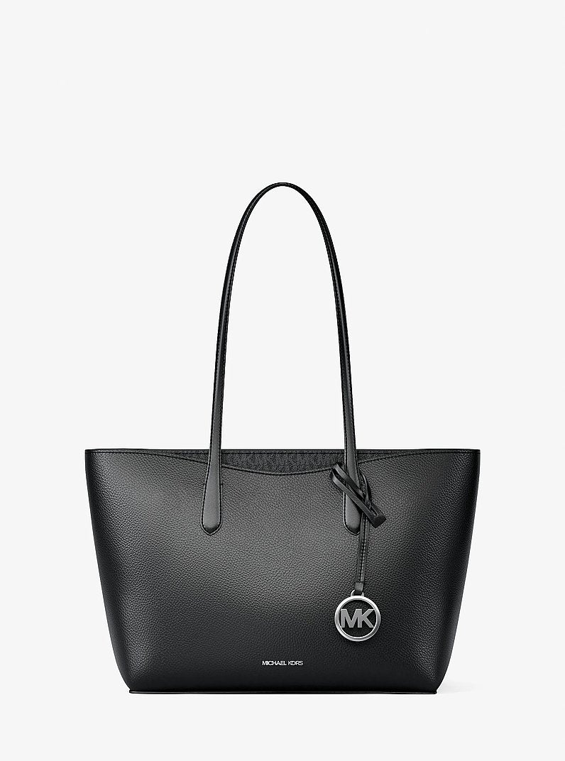 Arden Large Pebbled Leather Tote Bag Black Black