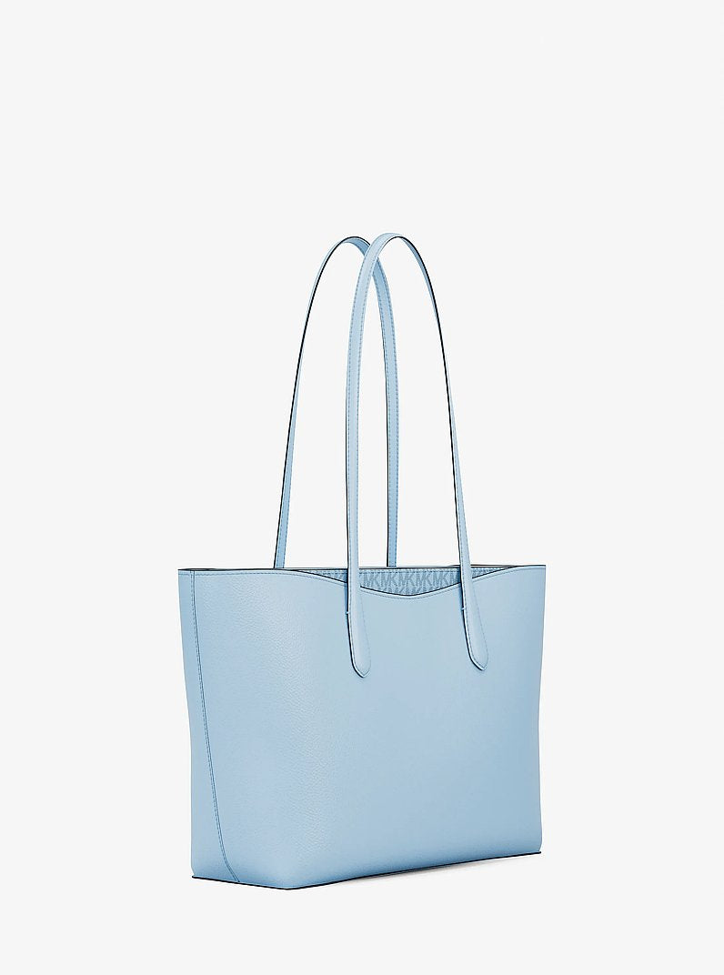 Arden Large Pebbled Leather Tote Bag Pale Ocean Pale Ocean