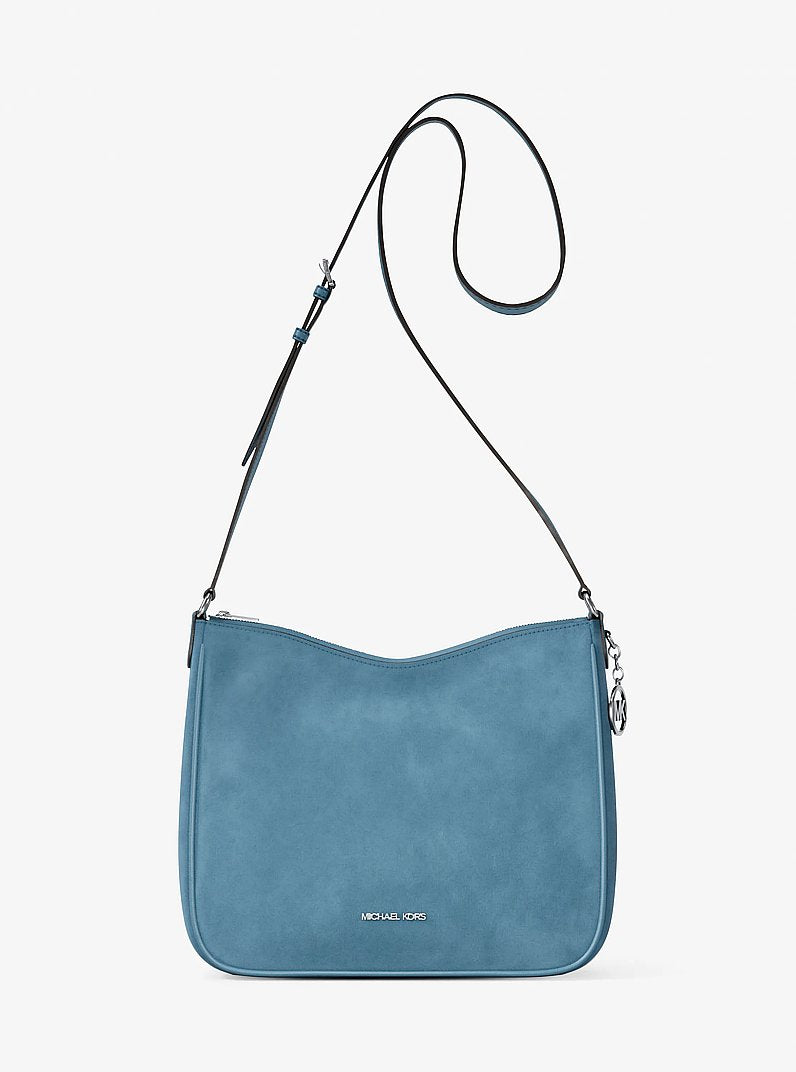 Nayla Medium Suede Messenger Bag Denim Denim