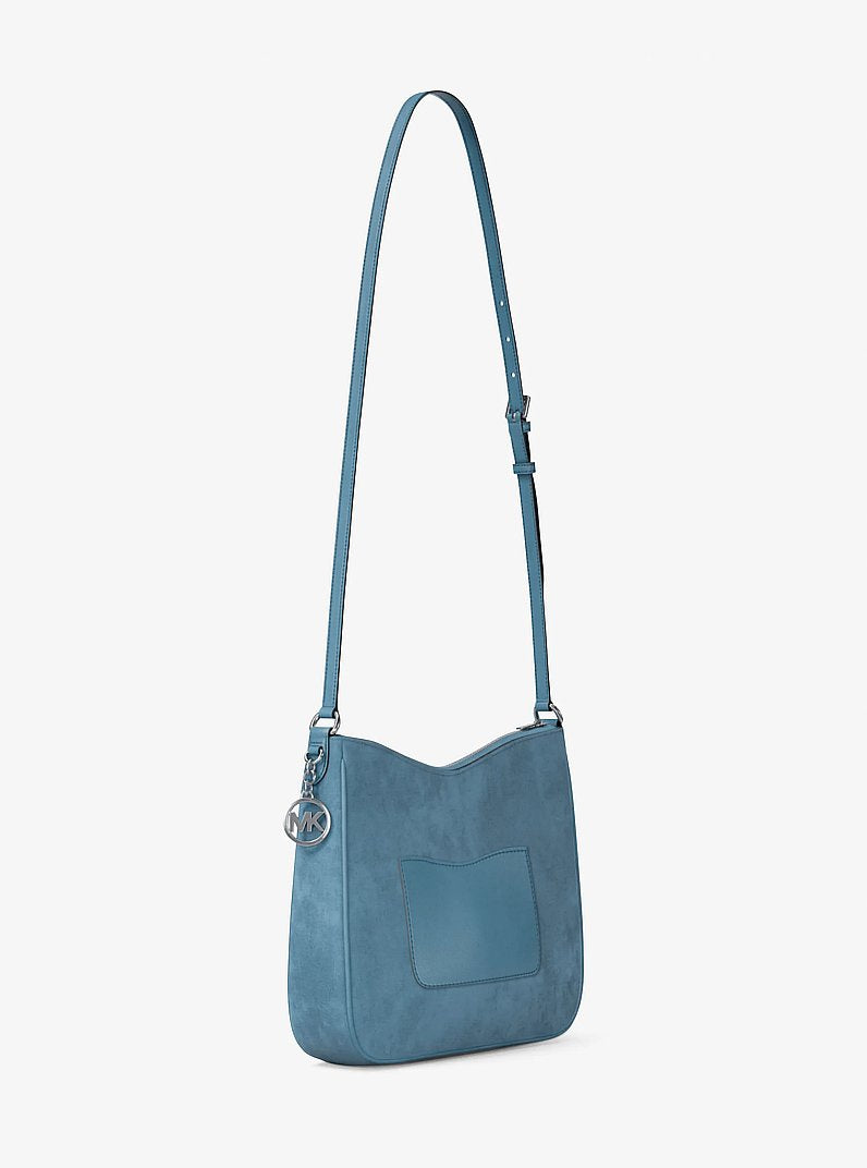 Nayla Medium Suede Messenger Bag Denim Denim