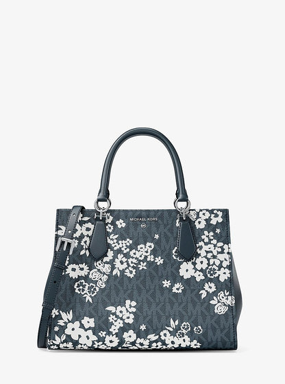 Marilyn Medium Printed Signature Logo Satchel Admiral Admiral