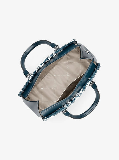 Marilyn Medium Printed Signature Logo Satchel Admiral Admiral