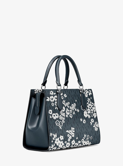 Marilyn Medium Printed Signature Logo Satchel Admiral Admiral