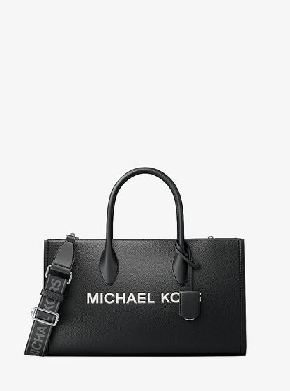 Mirella Medium Pebbled Leather Satchel Black Black