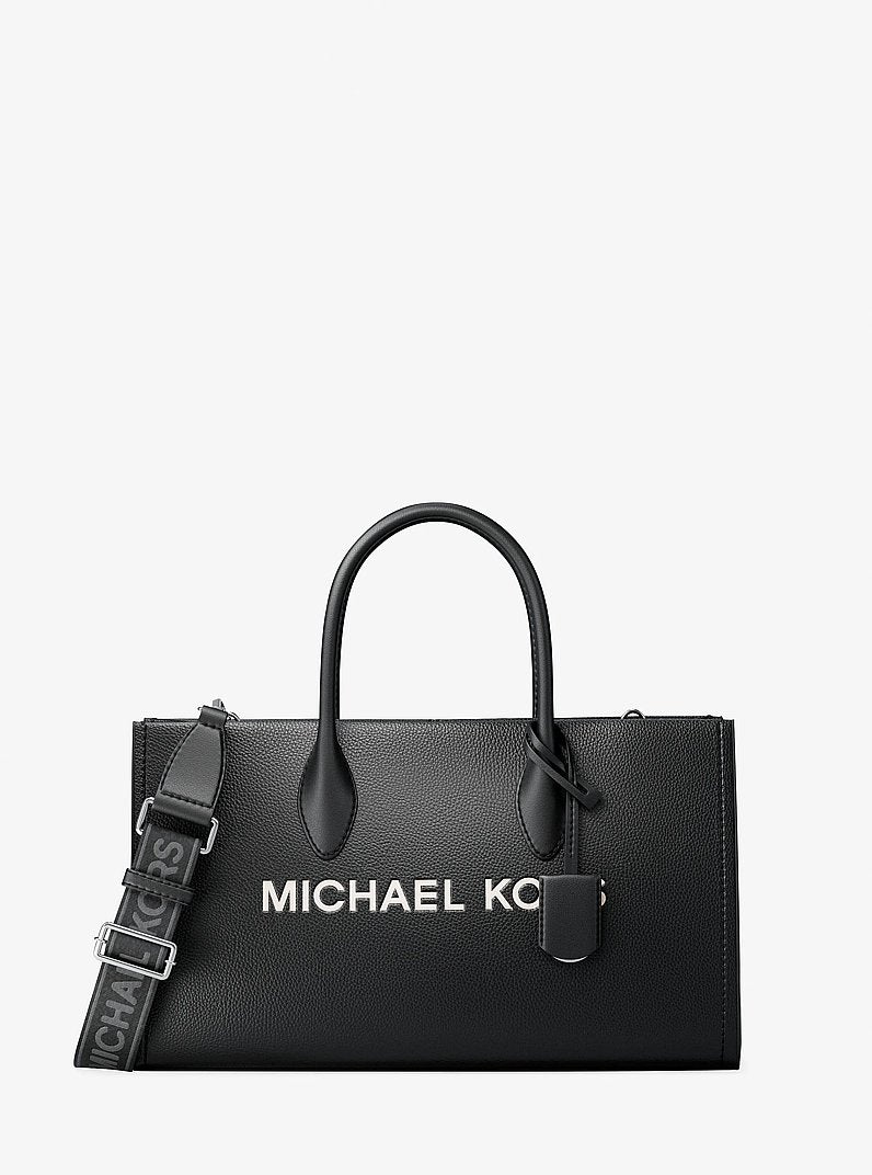 Mirella Medium Pebbled Leather Satchel Black Black