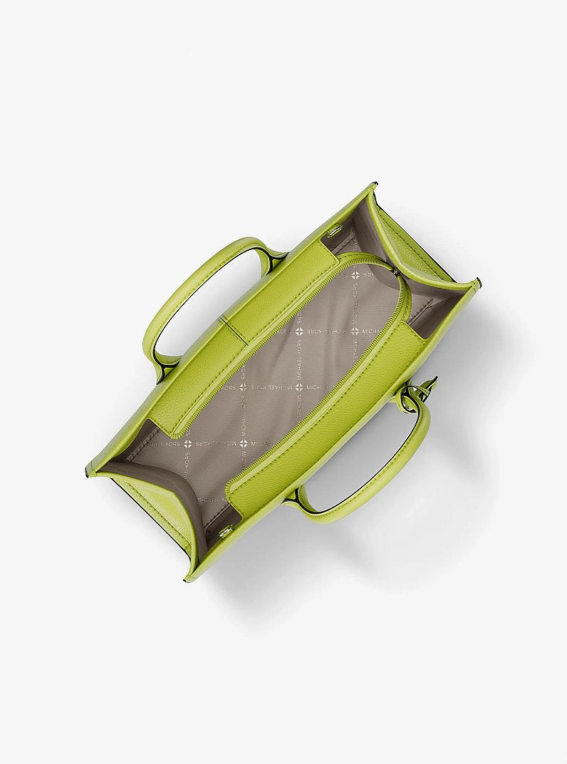 Mirella Medium Pebbled Leather Satchel Lime Lime