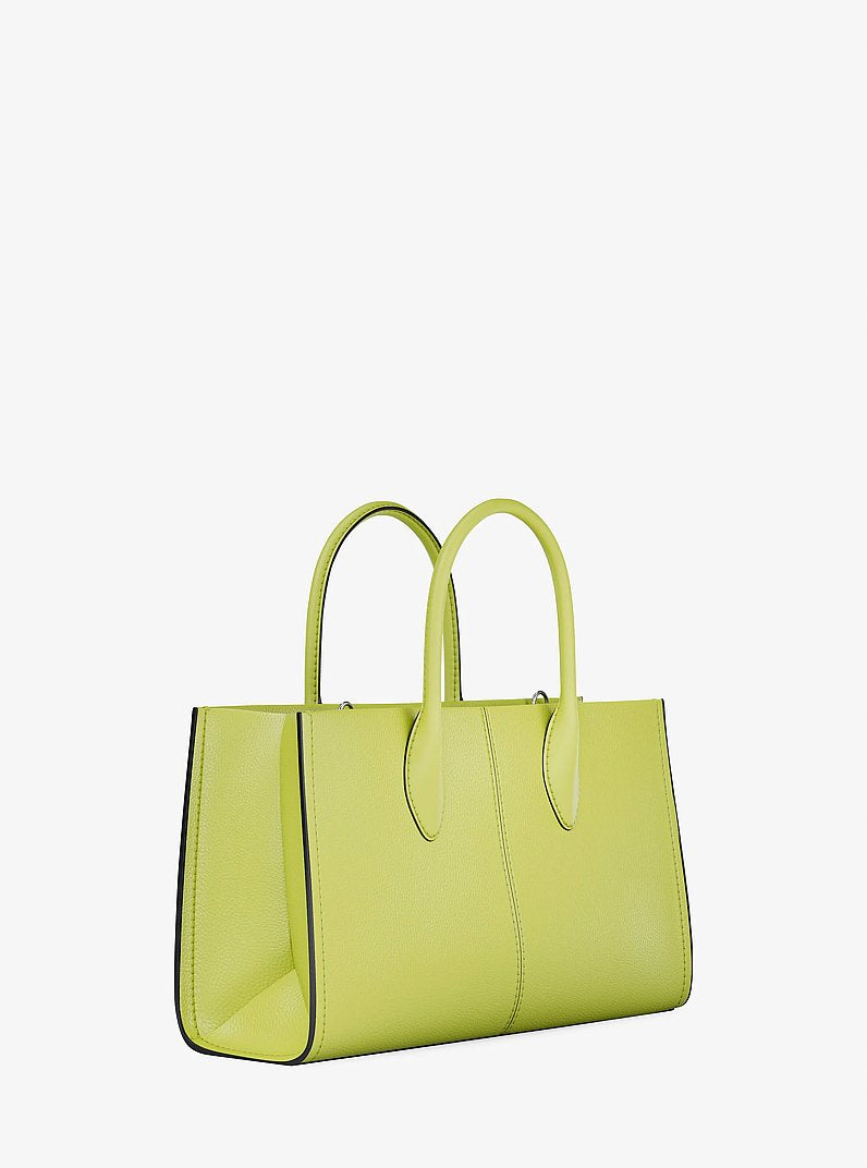 Mirella Medium Pebbled Leather Satchel Lime Lime