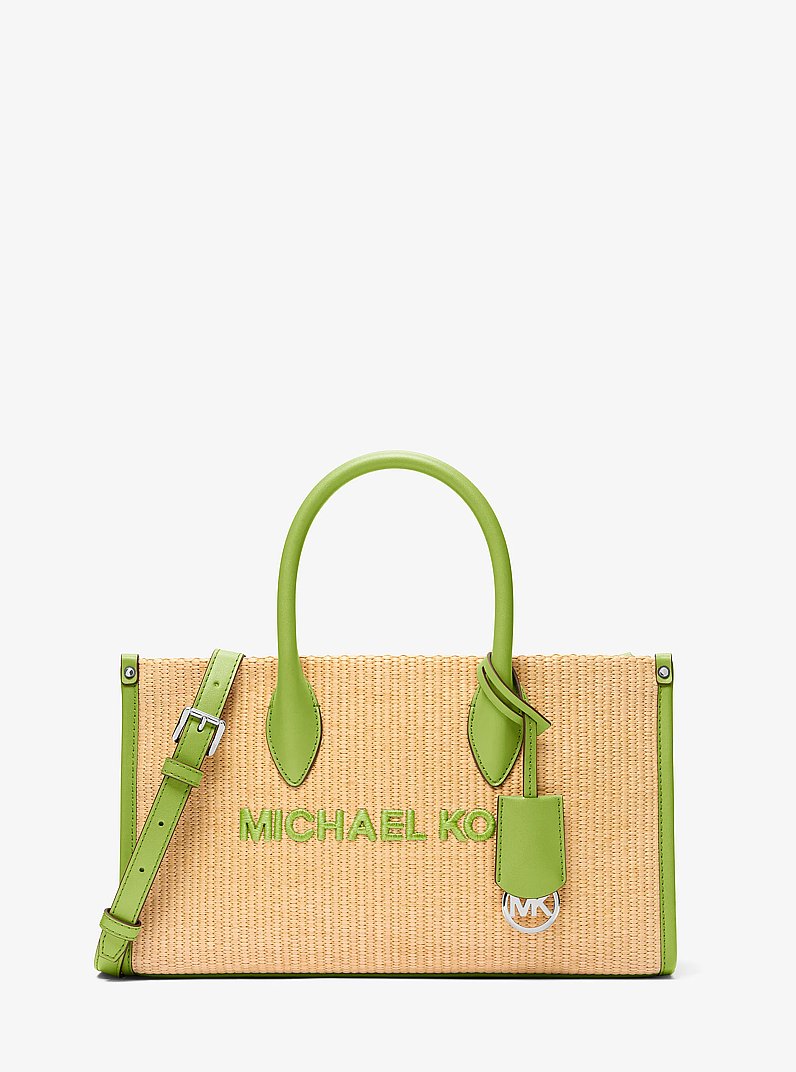 Mirella Medium Woven Satchel Lime Lime