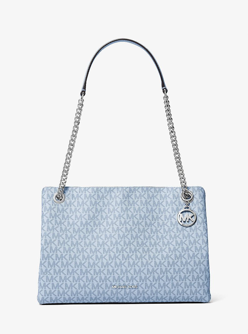 Shoulder Bag Michael Kors Blue White Bag Michael Kors Light Blue Avery Medium Shoulder Bag