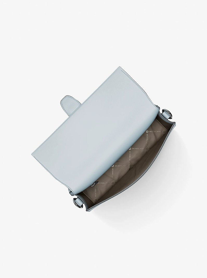 Greenwich Medium Printed Signature Logo Convertible Shoulder Bag Pale Ocean Pale Ocean