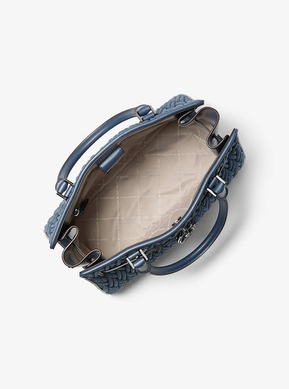 Jet Set Travel Matelasse Denim Wristlet Denim Denim