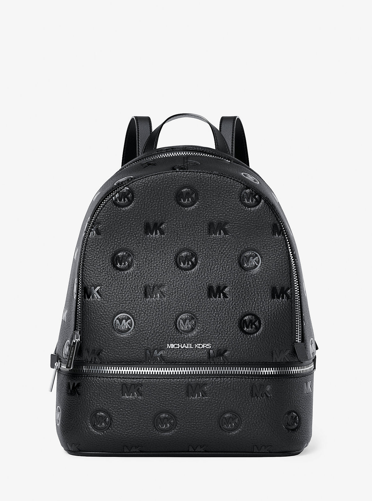 Rhea Medium Logo Debossed Backpack Black Black