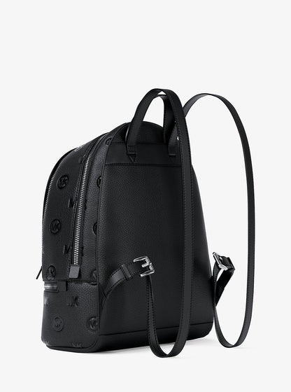 Rhea Medium Logo Debossed Backpack Black Black