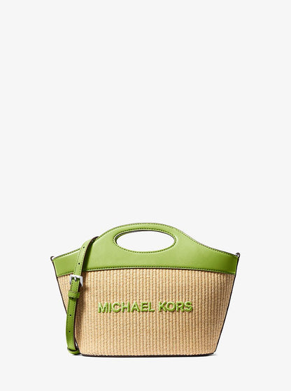 Tatum Medium Woven Convertible Crossbody Bag Lime Lime