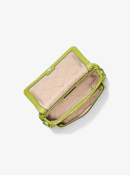 Jet Set Travel Small Logo Jacquard Denim Crossbody Bag With Pouch Lime Lime