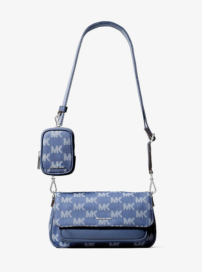 Jet Set Travel Small Logo Jacquard Denim Crossbody Bag With Pouch Denim Denim