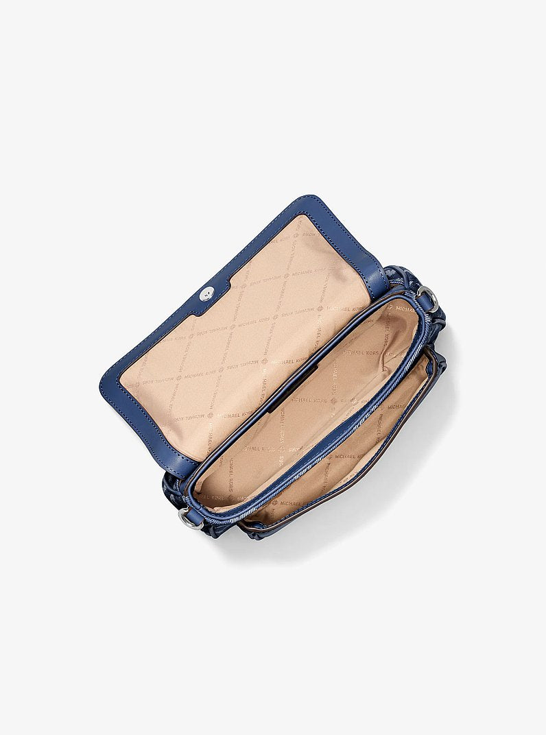 Jet Set Travel Small Logo Jacquard Denim Crossbody Bag With Pouch Denim Denim