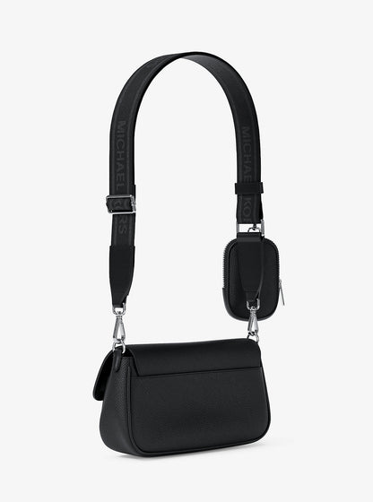 Jet Set Travel Small Pebbled Leather Crossbody Bag With Pouch Black Black