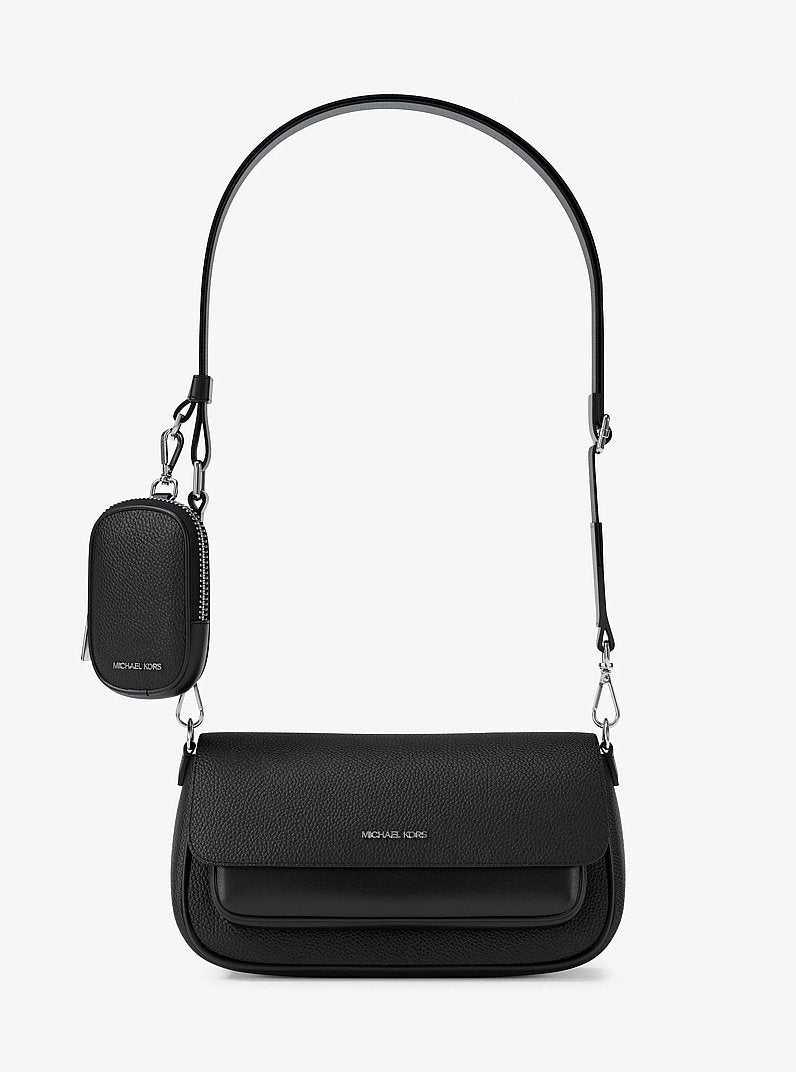 Jet Set Travel Small Pebbled Leather Crossbody Bag With Pouch Black Black