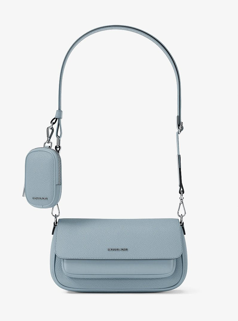 Jet Set Travel Small Pebbled Leather Crossbody Bag With Pouch Pale Ocean Pale Ocean