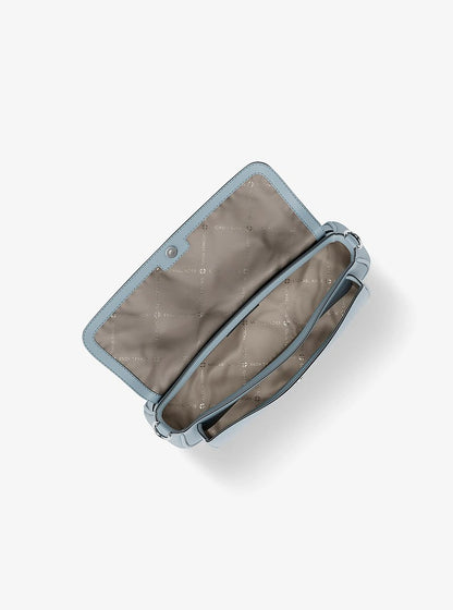 Jet Set Travel Small Pebbled Leather Crossbody Bag With Pouch Pale Ocean Pale Ocean