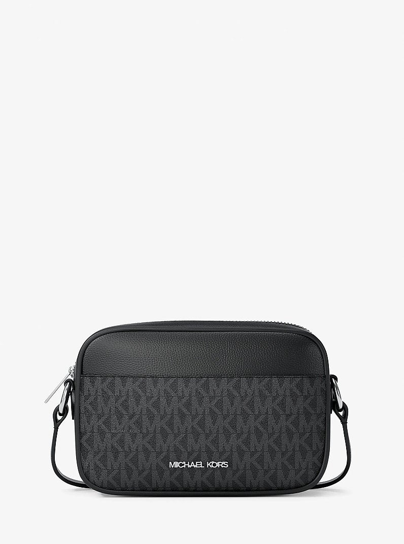 Jet Set Travel Small Signature Logo Camera Crossbody Bag Black Black