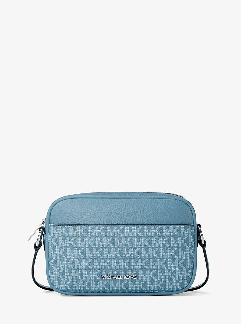 Jet Set Travel Small Signature Logo Camera Crossbody Bag Denim Denim
