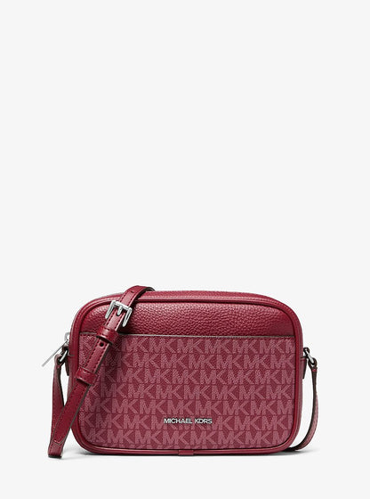 Jet Set Travel Small Signature Logo Camera Crossbody Bag Maroon Maroon