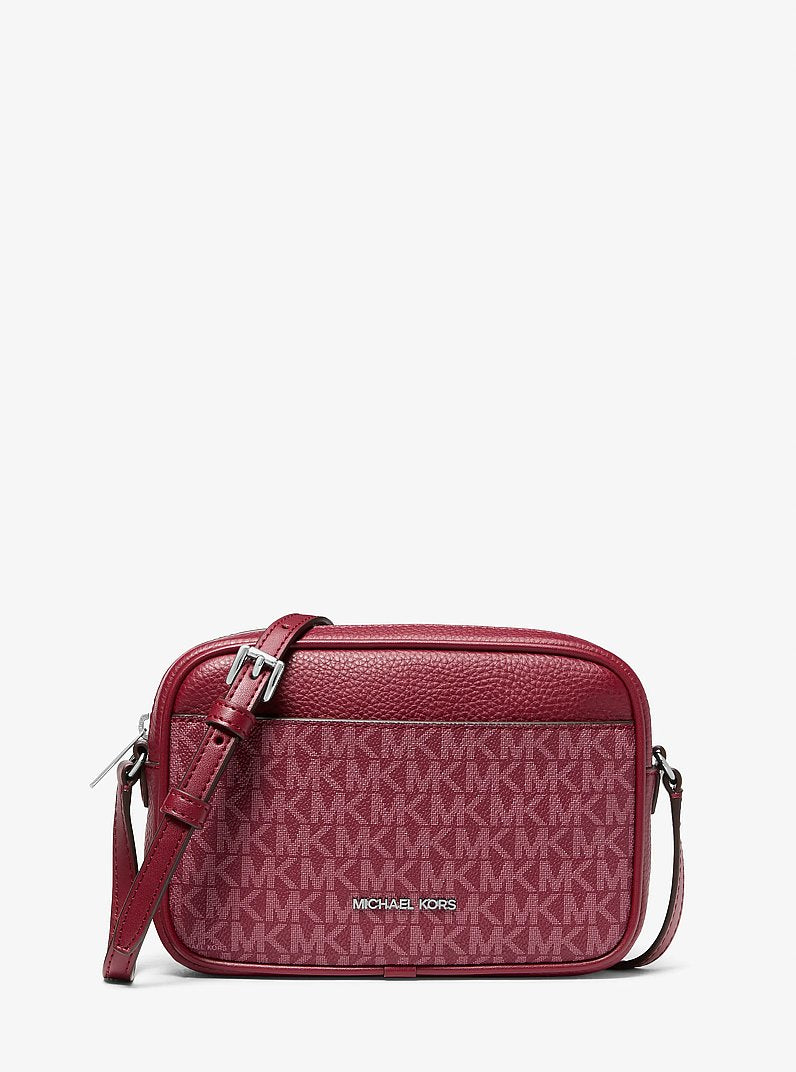Jet Set Travel Small Signature Logo Camera Crossbody Bag Maroon Maroon