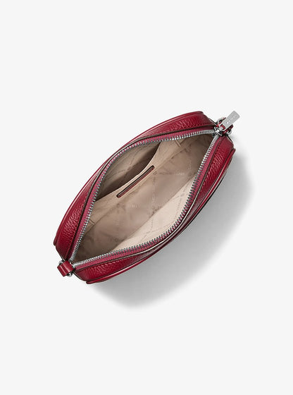 Jet Set Travel Small Signature Logo Camera Crossbody Bag Maroon Maroon