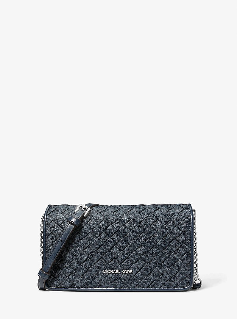Jet Set Travel Woven Signature Logo Crossbody Bag Admiral Admiral